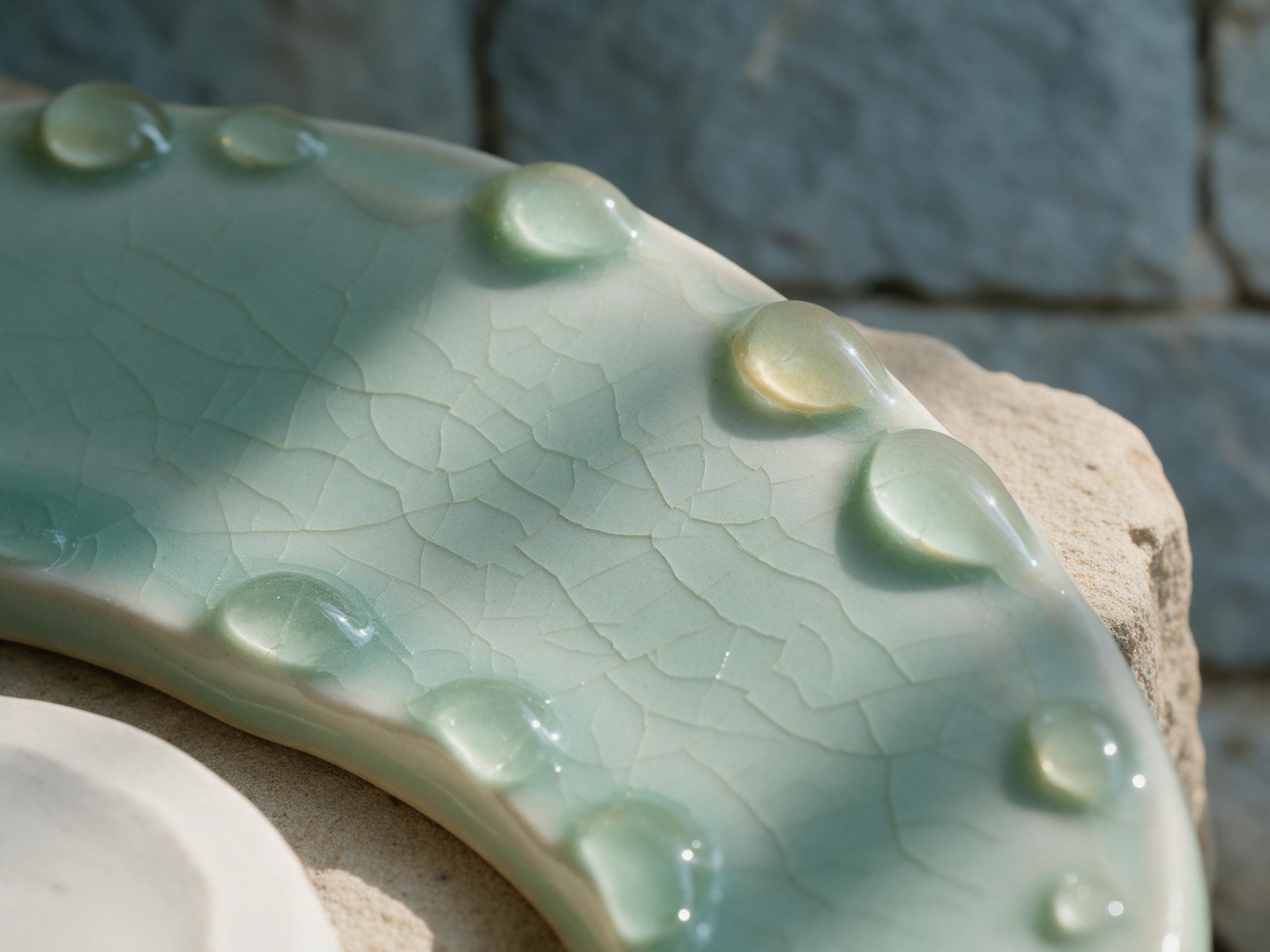 Soft green ceramic glaze